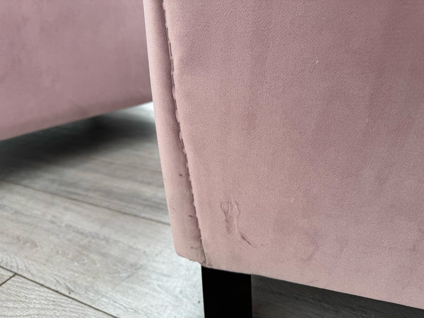 Furniture Village Lounge Co Romilly 3 Seater + Armchair Sofa Set Pink Velvet22