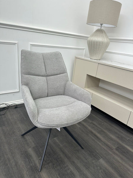 FV Kiara Silver Fabric Swivel Dining Chair (Choose Quantity)5