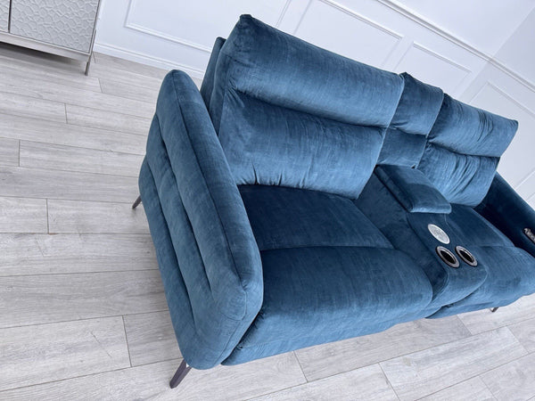 Sofology Renato 2.5 Seater Sofa + Centre Console Navy Blue Velvet Fabric12