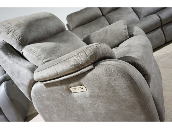 G Plan Kingsbury prama sable fabric Power Recliner 3 seater sofa & Armchair Set1