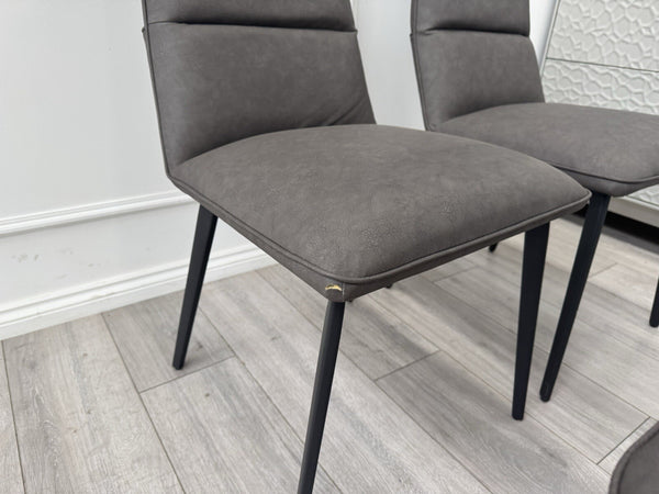Furniture Village Bodahl Odin Set of 4 Grey Suede Dining Chairs4