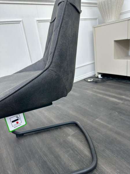 Furniture Village Warrior Charcoal Grey Cantilever Dining Chair1