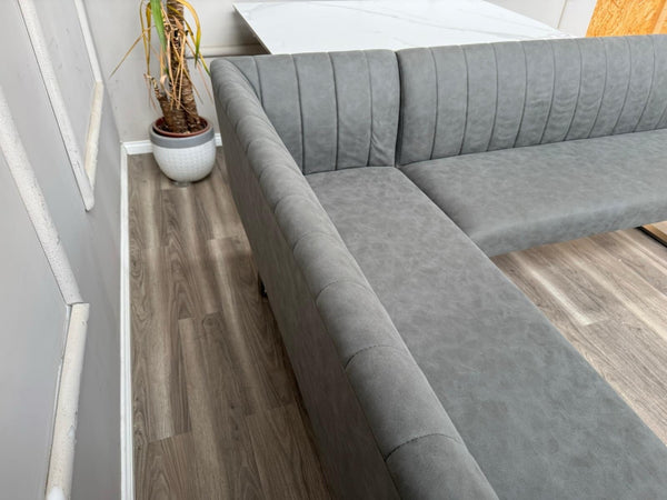Furniture Village Grigio LHF Corner Dining Bench Grey Fabric (Pre-sale)17