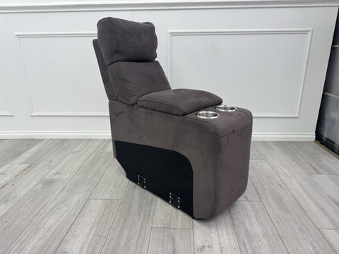 Sofology Radleigh Console Chocolate Brown Textured Fabric Cup Holders Storage0