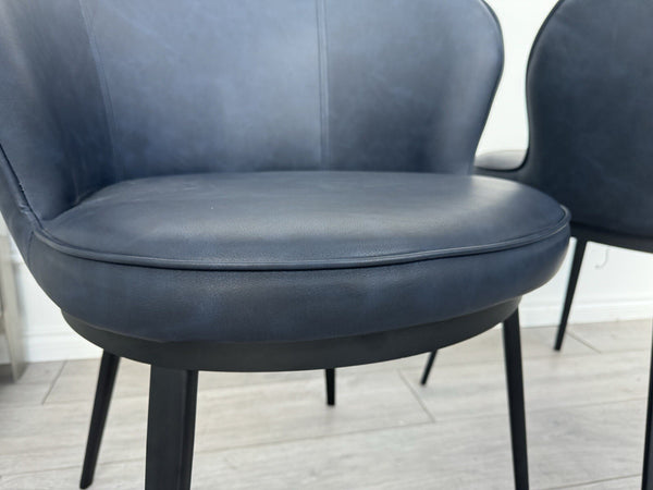 Furniture Village Hela Pair of 2 Navy Faux Leather Dining Chairs12