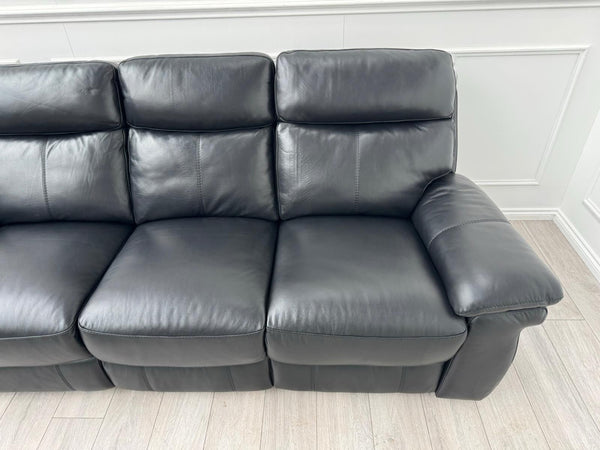 FV Serene Black Leather Power Recliner 3 Seater Sofa Lumbar + Headrest16