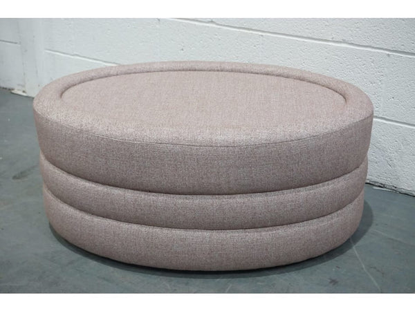 Duresta Luca pink cross weave fabric oval footstool2