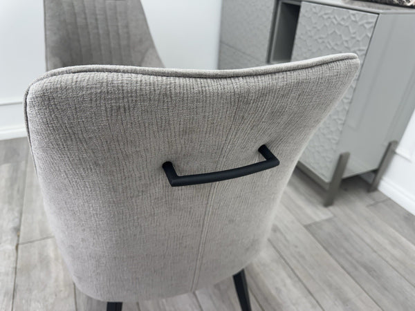 Furniture Village Crete Pair Of 2 Swivel Dining Chairs Grey Fabric12