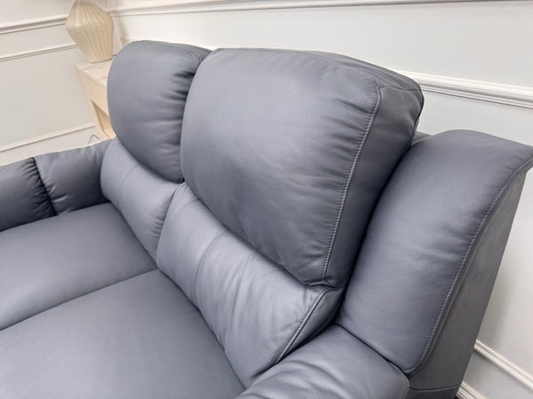 LA Z BOY Vienna Static 3 & Power Recliner 2 Seater Sofa Set Blue Leather15