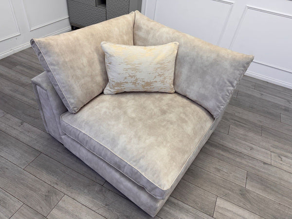 Sofology Emperor Modular Corner Unit Section Ivory/Cream Velvet Fabric1