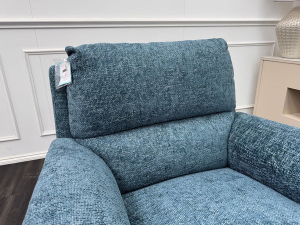 Furniture Village Armchair Power Recliner Blue Woven Fabric4