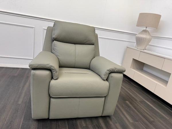 G Plan Thornbury Olive Leather Power Recliner Armchair2