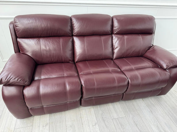Furniture Village Moreno Power Recliner 3 + 2 Seater Sofa Set Burgundy Leather11