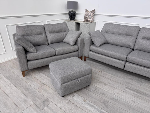 Furniture Village UNIQA Grey Fabric 3 & 2 & 1 Seater Power Recliner Sofa Set10