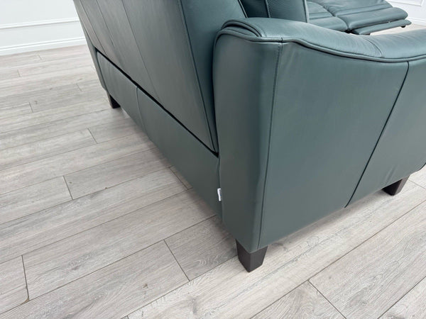 LAZYBOY MONZA STATIC 2 + 3 SEATER POWER RECLINER SOFA SET IN PETROL LEATHER16