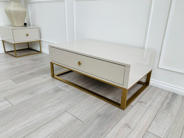BRAND NEW Fosse Coffee Table - High Gloss Taupe7