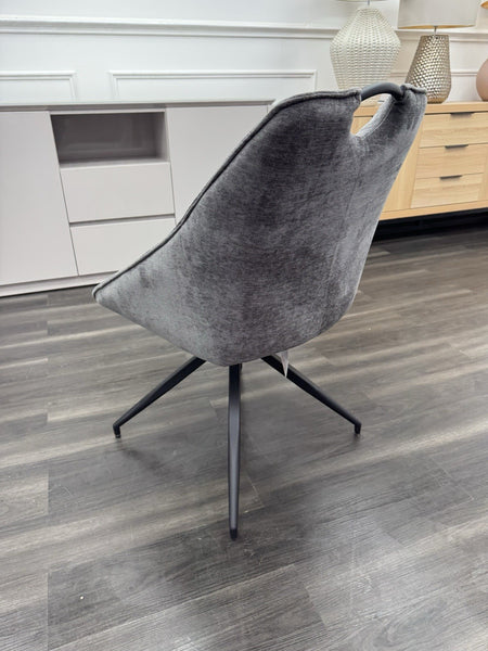 FV Jai Dark Grey Fabric Swivel Dining Chair With Handle (Pre-sale)7