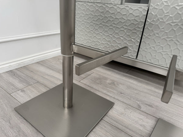 Furniture Village Grigio Set Of 4 Grey Suede Swivel Barstools Chairs14