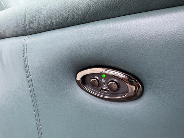 Furniture Village Rowen Lake Green Leather Armchair Pwr Recliner+Swivel+Rocking10