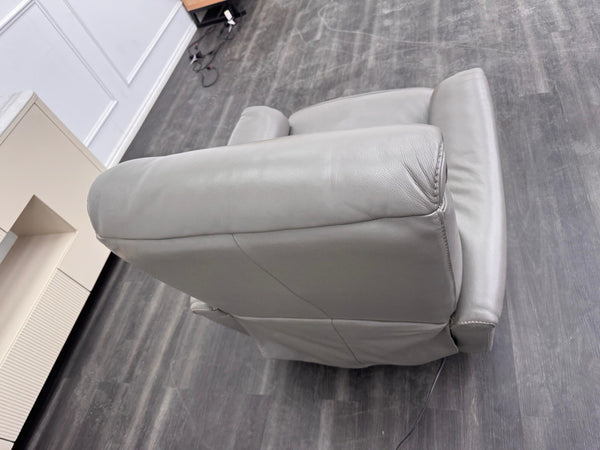 Furniture Village Rowen Grey Leather Armchair Power Recliner+Swivel+Rocking4