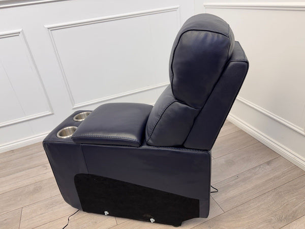 Sofology Radleigh Console Navy Leather Cup Holders Storage5