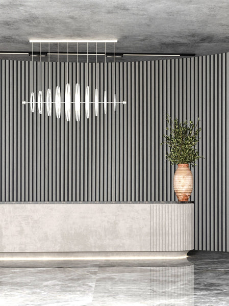 NEW Premium Acoustic Slat Real Wood Wall Panel - Ash Grey / 2.4m x 0.6m (1.44m2)4