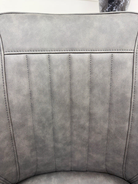 Furniture Village Crete Charcoal grey leather swivel dining chair (Pre-sale)6