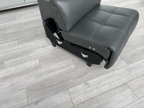 Sofology Marvella Charcoal Grey Leather Middle Section Power Recliner Seat8