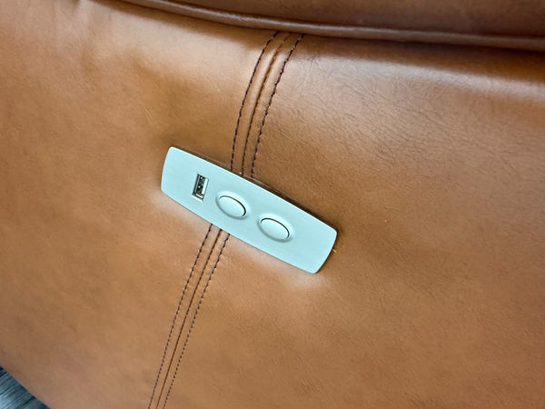 Parker Knoll Boston Brown Leather Power Recliner 3 Seater Sofa14