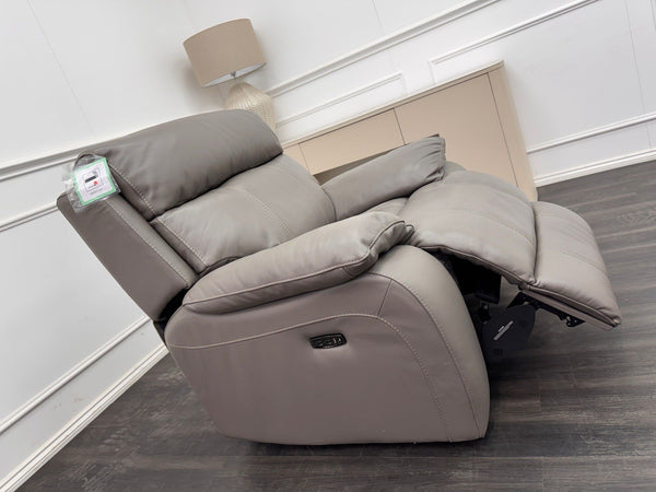 Furniture Village Moreno Grey Leather Armchair Electric Power Recliner1