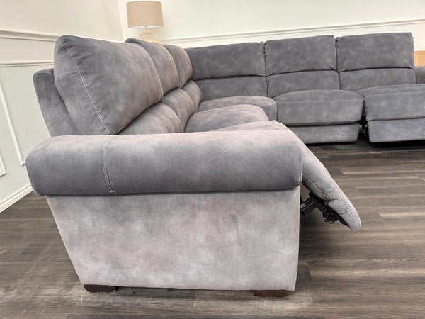 Furniture Village Nixon Large Power Reclining Corner Sofa In Grey Lux Velvet15