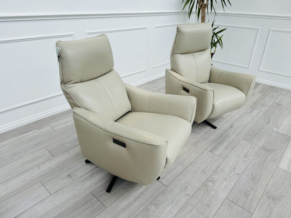 New Gillies Trent TVCH TV Reclining Chair, Feather Grey Genuine Leather RRP£199919