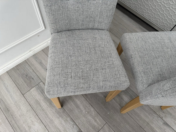 Furniture Village Augusta Grey Fabric Pair Of 2 Roll Back Dining Chairs10