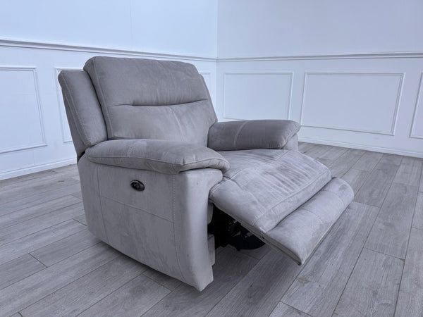 Furniture Village Touch Grey Fabric Power Recliner Armchair12