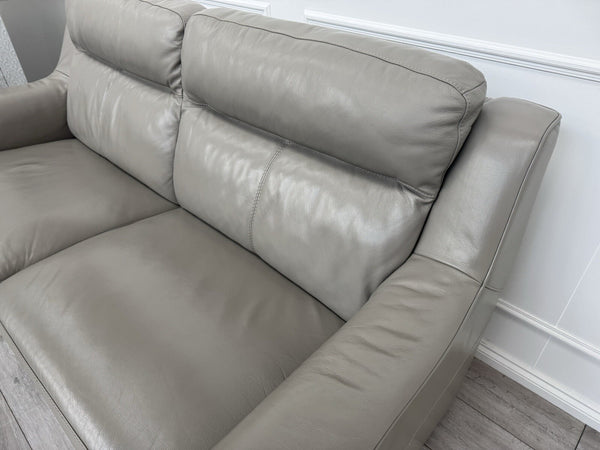 FURNITURE VILLAGE Light Taupe/Grey Genuine Leather Static 3 + 3 Seater Sofa Set16