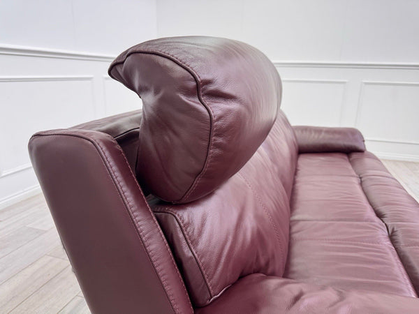 Furniture Village Moreno Power Recliner 3 Seater Sofa Cherry/Burgundy Leather13