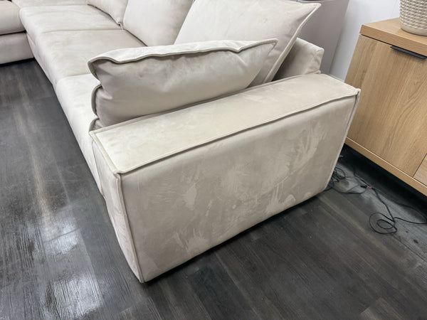 DFS Large Cream Velvet Corner Sofa Left Hand Facing (Fast Delivery)15