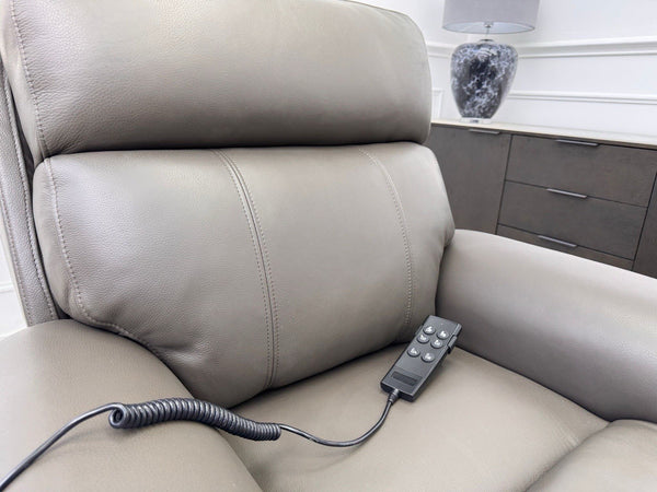 DFS Lift and Rise Electric Power Recliner Armchair Grey Genuine Leather15