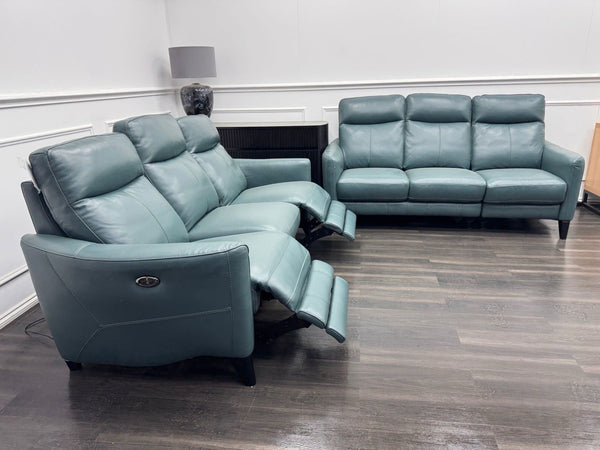 Furniture Village Petit Lake Green Power Recliner 3+3 Seater Sofa Set15