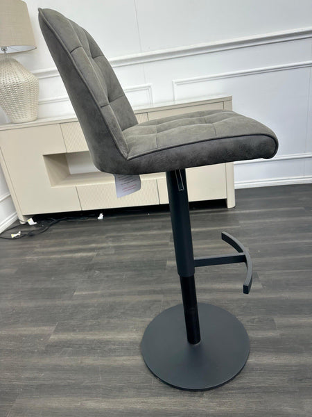 FV Merlin Dark Grey Fabric Adjustable Pedestal Dining Barstool (Choose Quantity)1