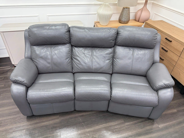 G Plan Kingsbury Capri Seal Leather 3 Seater Curved Sofa Power Recliner16