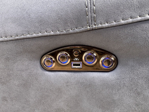 Furniture Village Link Power Recliner 3 Seater And Armchair Navy Blue Microfibre7