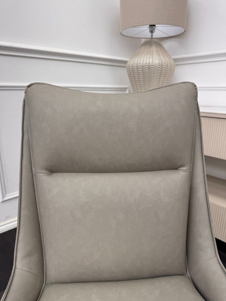 Furniture Village Catalina Taupe Leather Swivel Dining Chair (Pre-sale)9