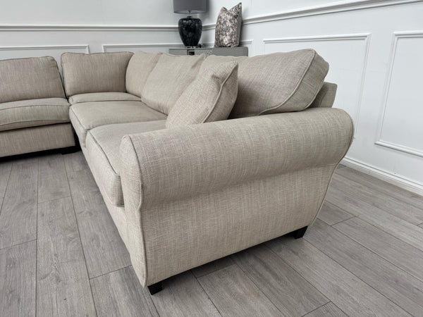 Sofology Nimbus Large Corner Sofa Beige Woven Fabric12