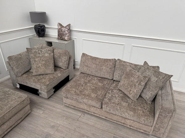 Sofology Midas Grey Fabric Corner Sofa Full Back With Scatter Cushions17