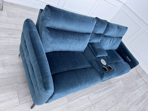 Sofology Renato 2.5 Seater Sofa + Centre Console Navy Blue Velvet Fabric14