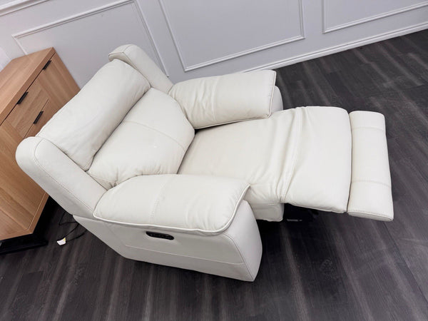 Furniture Village Starlight Express Power Recliner Armchair Frost Leather7