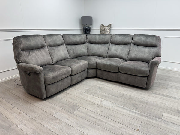 Furniture Village Lilly Corner Sofa In Grey Velvet Power Recliner13