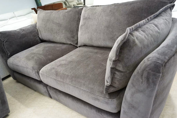DFS charcoal chenille fabric 4 seater split sofa + snuggle armchair Sofa Set3