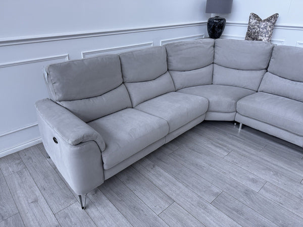 Sofology Palmer Power Recliner Corner Sofa In Toronto Grey Suede14